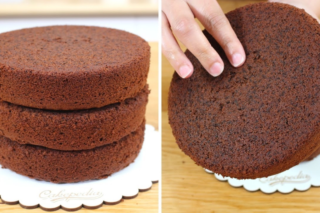 Massa para bolo de chocolate, pão de ló para fazer bolos recheados e cobertos maravilhosos